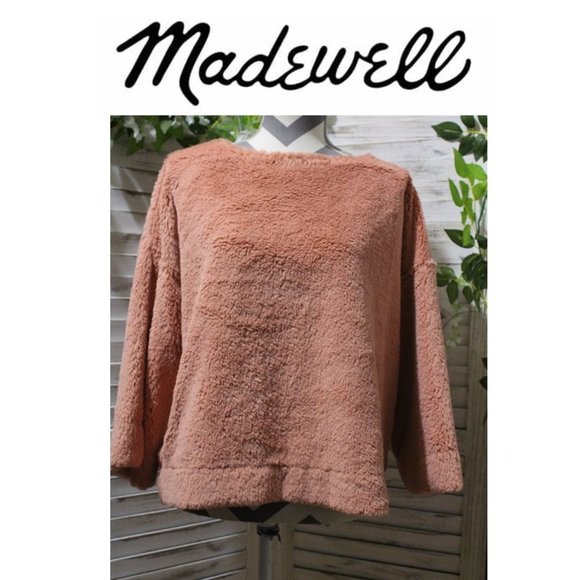 Madewell Boxy Faux Fur Pullover (237)🦋🦄 - Picture 2 of 7